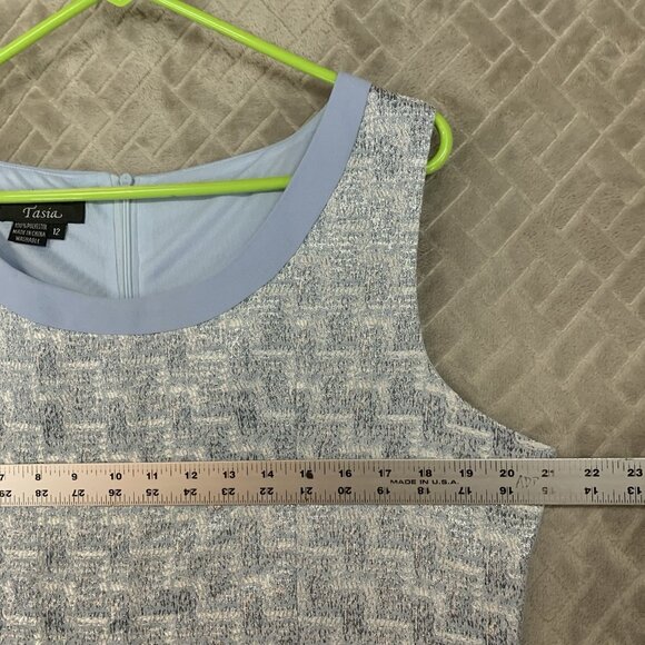 Tasia Womens 12 Dress Light Blue Above the Knee Sheath Conservative Pencil - Picture 7 of 14